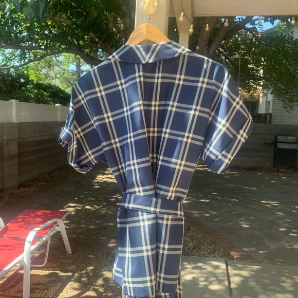 Pendleton Woolen Mills wrap navy with white with belt size XL - Picture 3 of 11